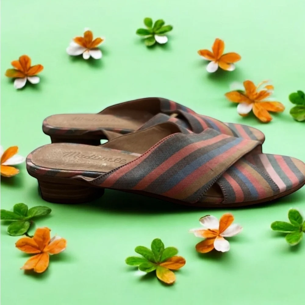 Madewell Women's Striped Sandals - Multicolor